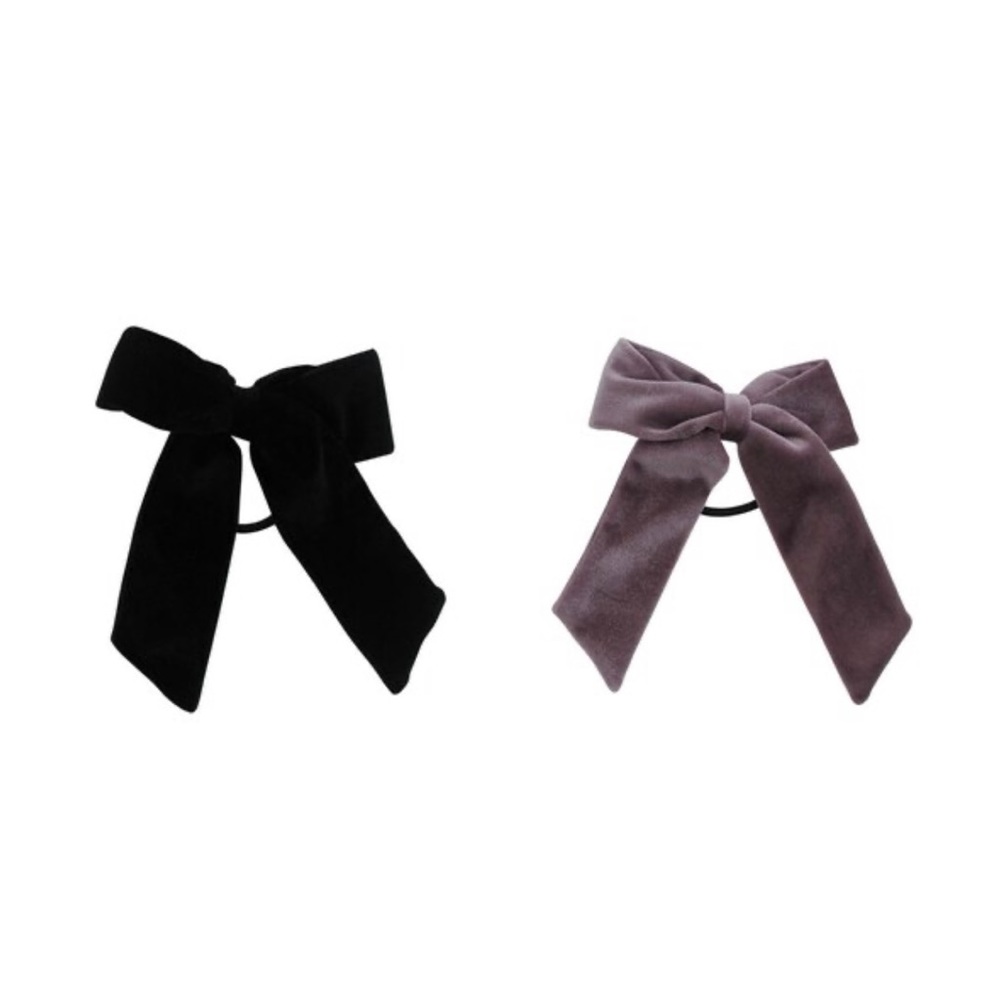 Velvet Bow Hair Tie Set - Picture 4 of 7